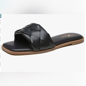 Women's Braided Flat Sandals Square Open Toe